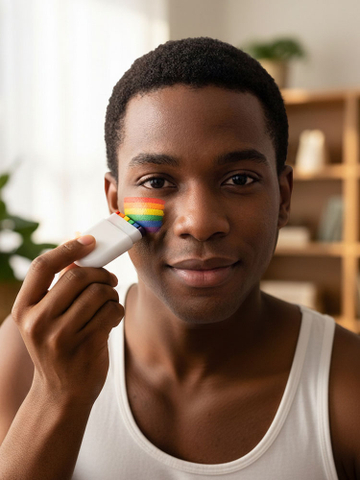 Gay Pride Rainbow Face Paint Fanbrush