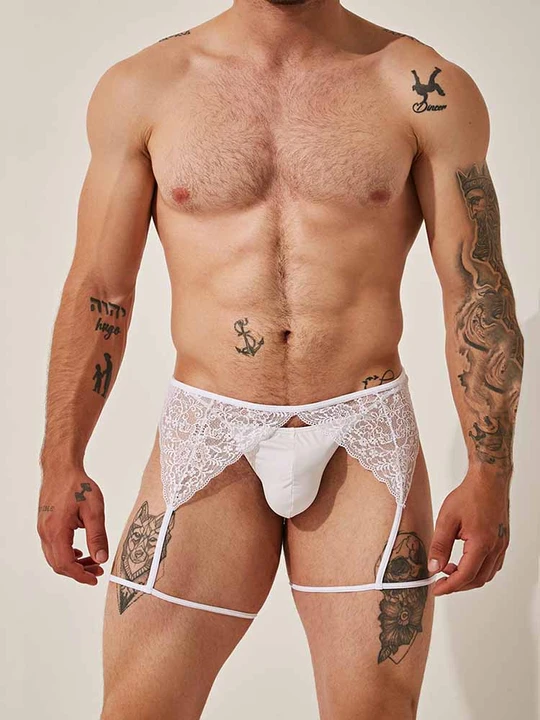 Renda masculina Garter Underwear