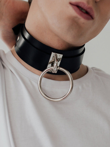 Dual-Purpose Leather Ring Rope: Choker or Arm Band